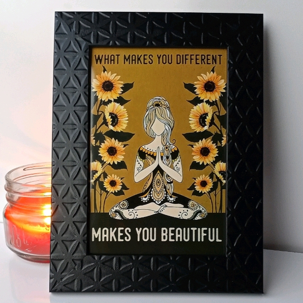 Yoga Different is Beautiful Quote Wiccan Wicca Mediation Nature Zen Love Peace